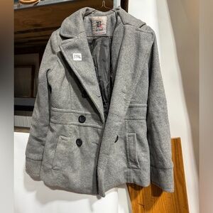 #3396-BE COOL Gray Wool-Blend Overcoat